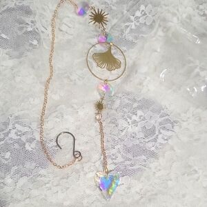 Gold and Iridescent Heart Hanging Decor